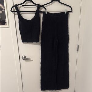 SKIMS Black Cozy Pajama Set